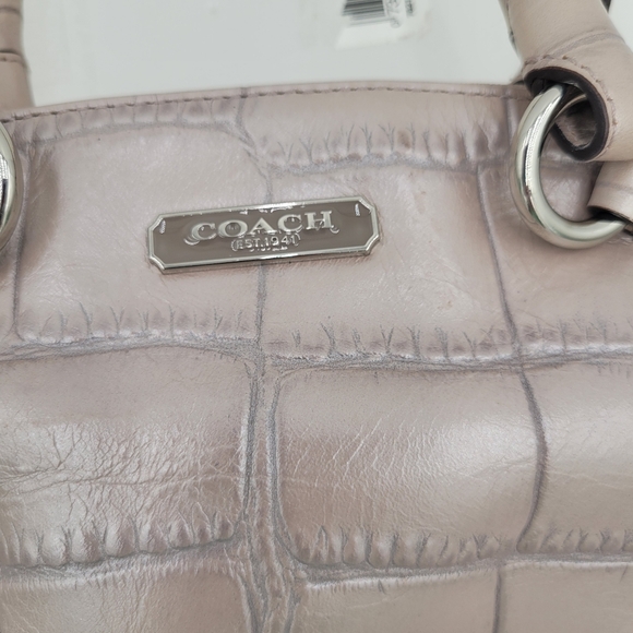 Coach Madison Sophia Embossed Satchel Sand Shoulder bag w Shoulder Strap - Picture 7 of 13